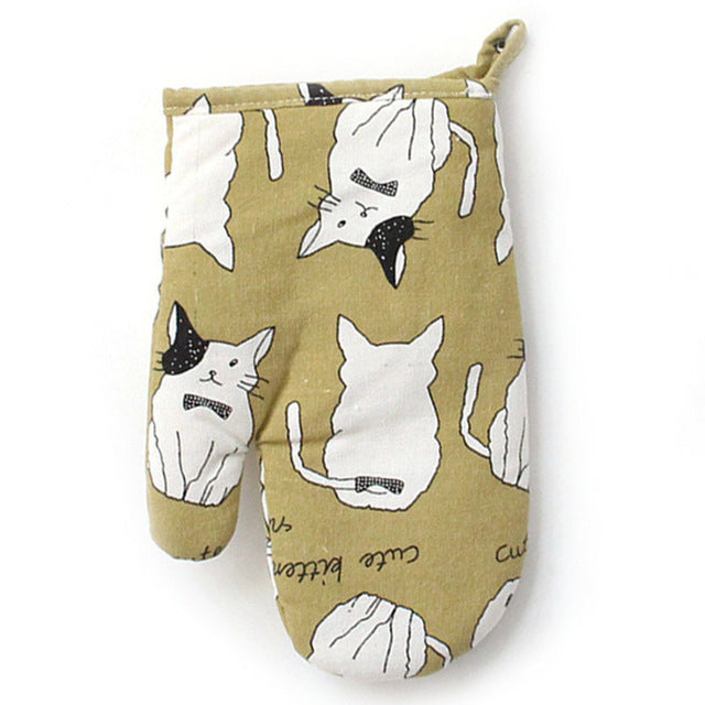 Thickened Cartoon Oven Gloves